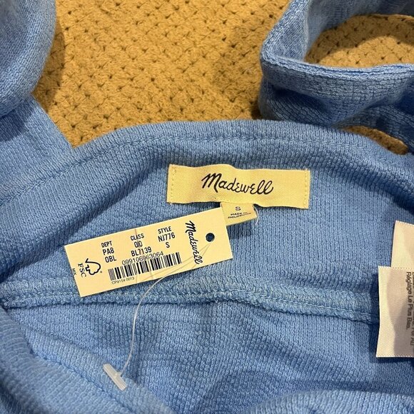 Madewell Cutout Knot Front Crop Tank Top NJ776 blue S - Picture 3 of 4